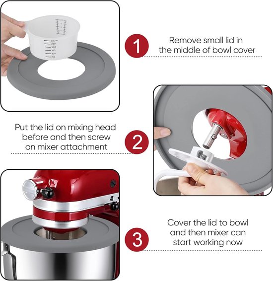 Mengkom met Deksel - Mixer Kom - Bakken en Mixen - Food Grade Roestvrij Staal - 5 Quarts - Zilver — afbeelding 5