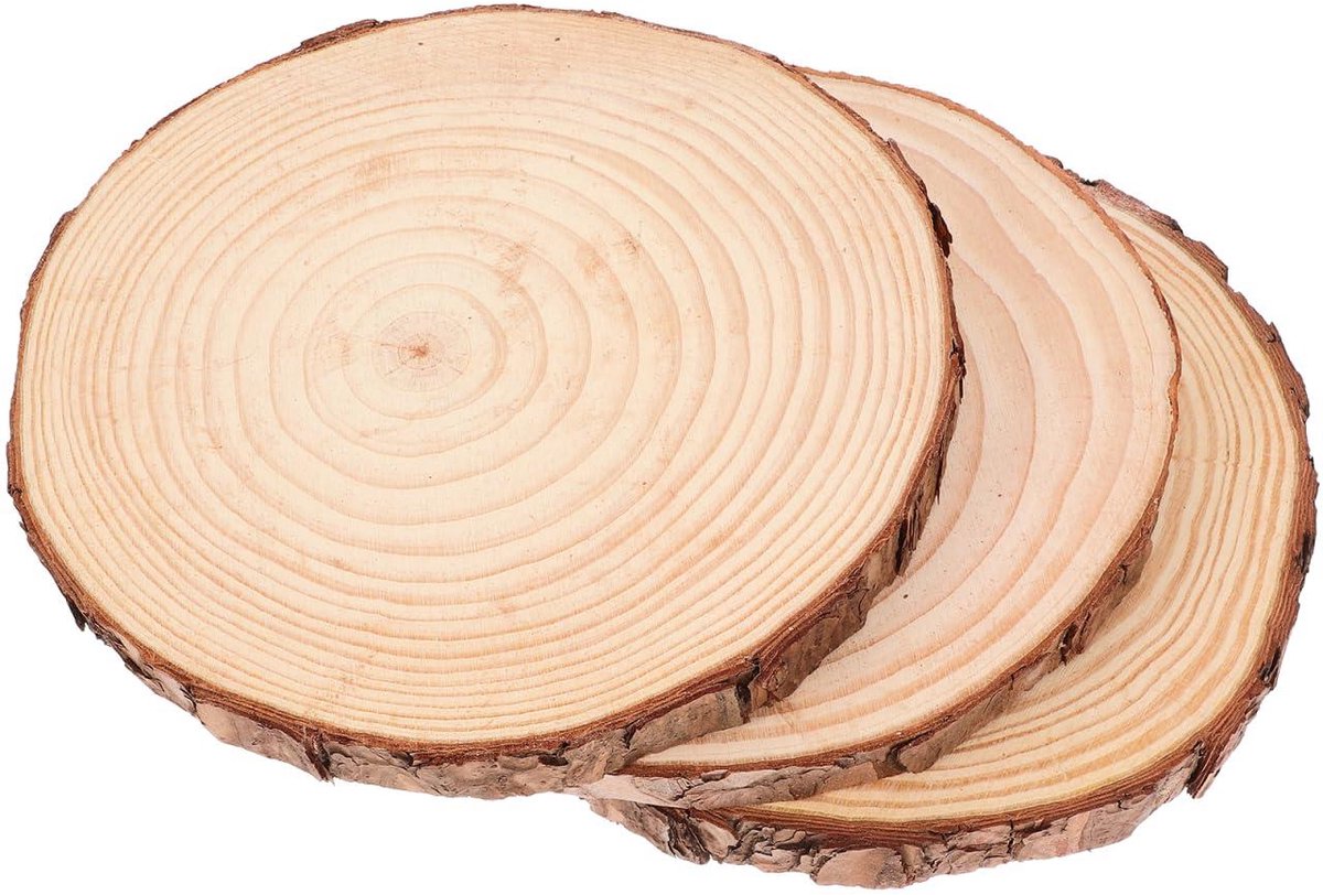 Houten Stapstenen - Tuinpad Blokken - Tuin Decoratie - Weerbestendig Hout - 3 stuks - Houtkleur
