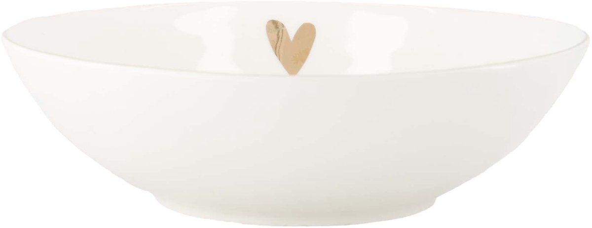 Zusss Deep Plate Heart Keramiek White / Gold