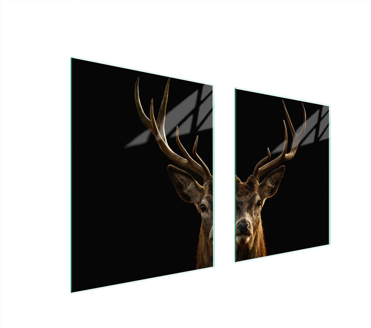 TMK ArtDeko - Serie - Glazen Beschermplaat - 85x52 cm - Hertmotief