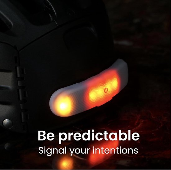 Fietshelm Verlichting - Knipperlichten Scooter - Verkeersveiligheid Verbeteren - Afstandsbediening Stuur - 12x3x1 cm - Wit — afbeelding 4