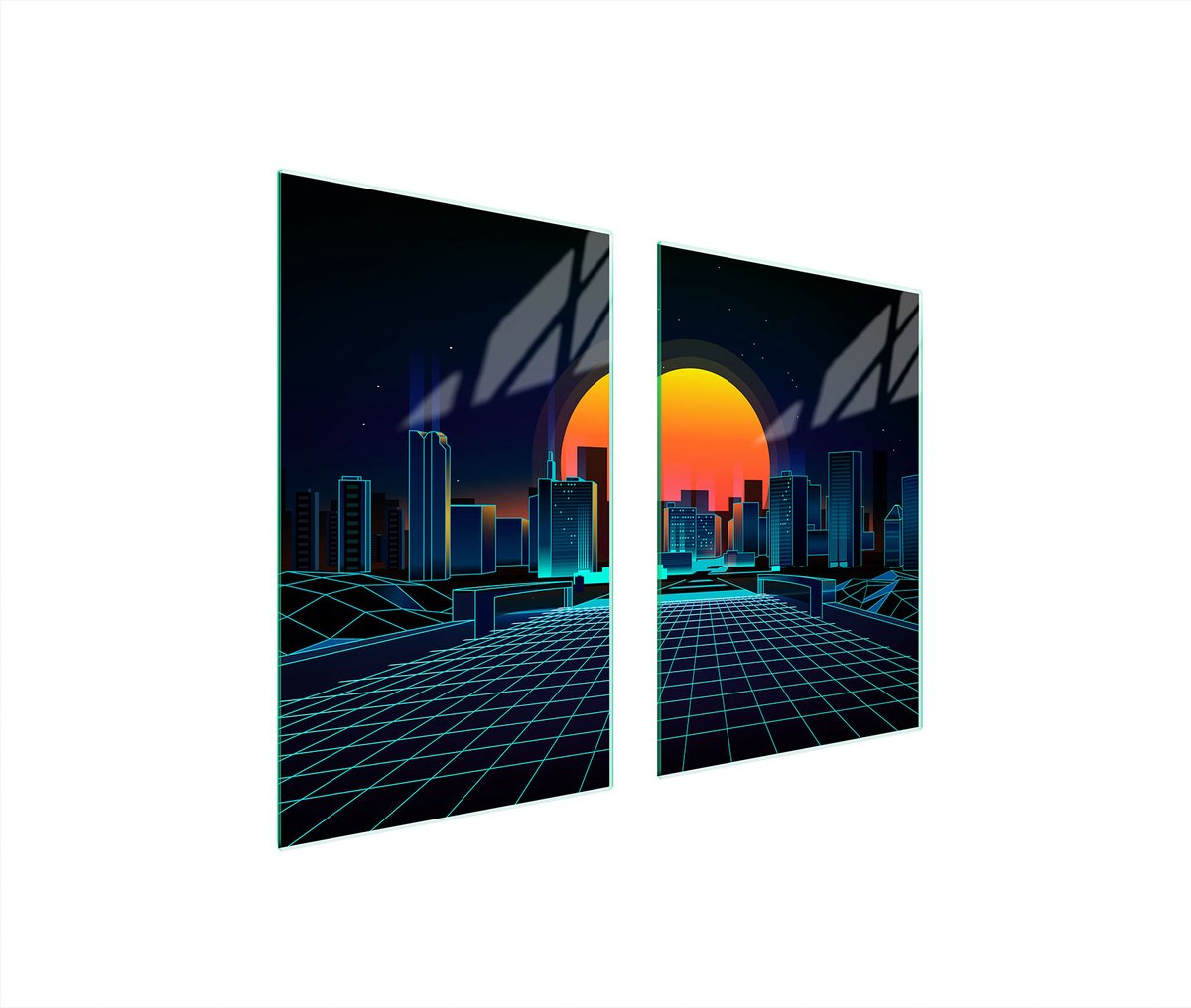 TMK ArtDeko - Stad Thema - Glasbeschermplaat - 65x52 cm - Meerkleurig