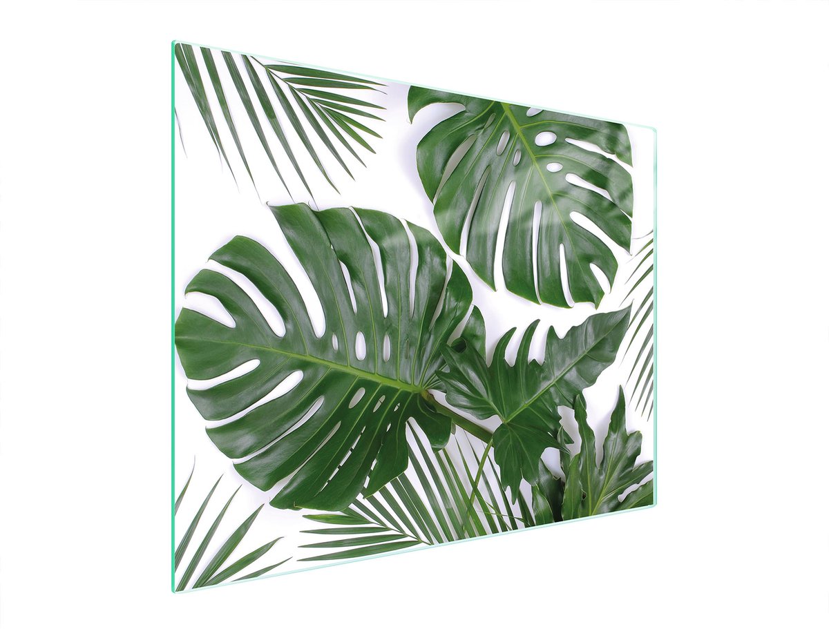 TMK ArtDeko - Glas Snijplank Serie - 52x40 cm - Monstera Design - Veilig - Veelzijdig
