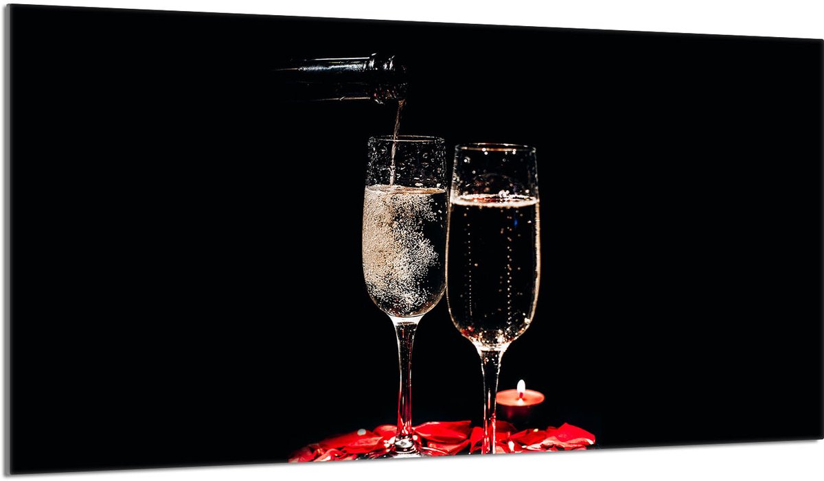 TMK ArtDeko - Beschermplaat van Glas - 90x52 cm - Wijnpatroon