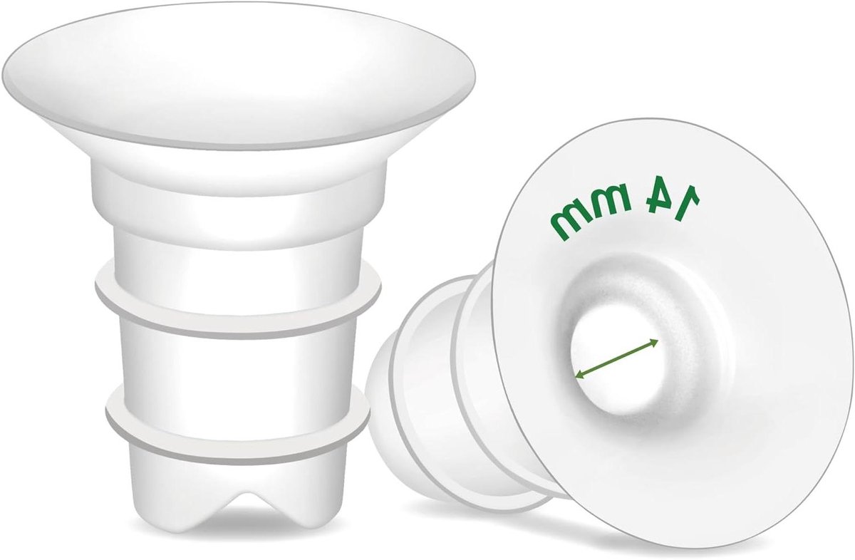 Borstkolf Inzetstukken - Verkleiners - Comfortabel Kolven - BPA-vrij Siliconen - 2 stuks 14 mm - Semi-transparant