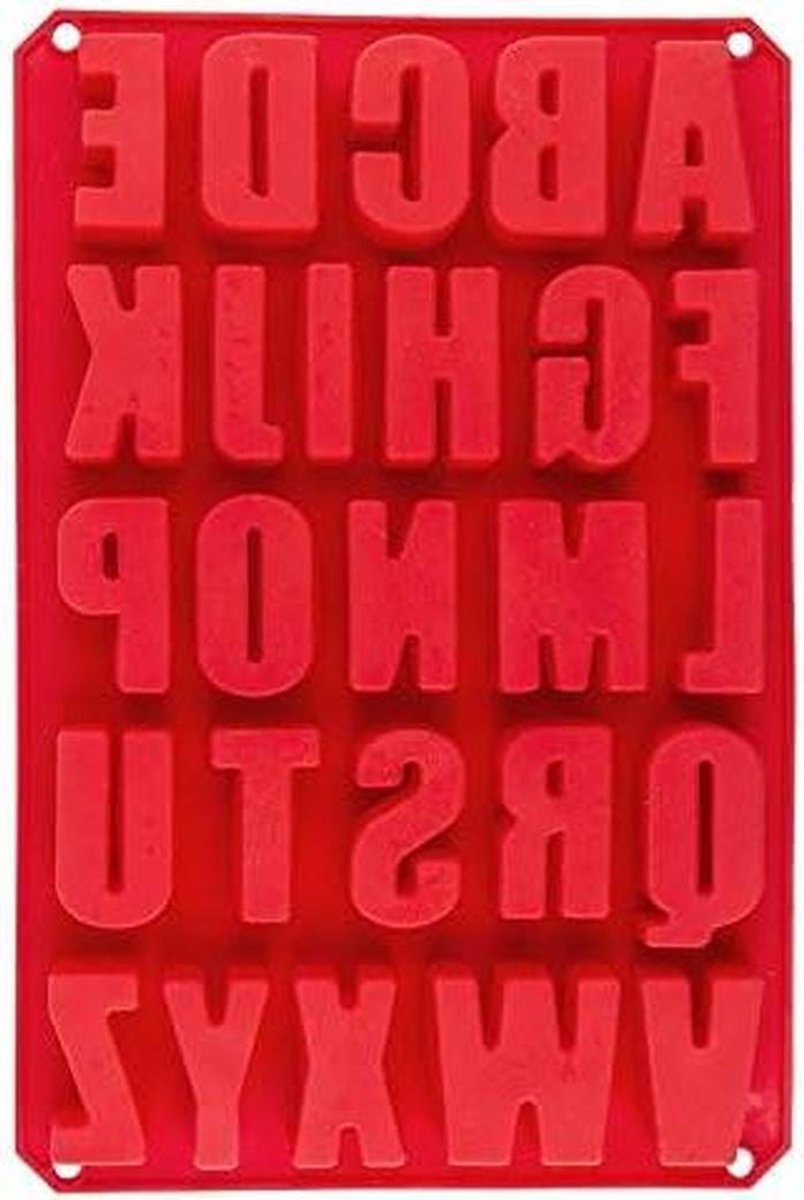 Siliconen Letter Vorm - Bakvorm Alfabet - Bakken en Knutselen - Voedselveilig - 33.5 cm - Rood