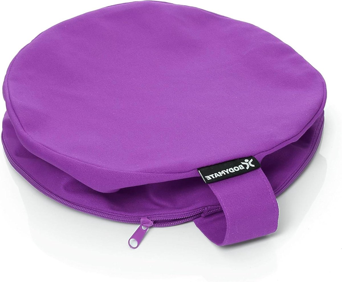 Yogakussen Rond - Meditatiekussen Zitkussen - Meditatie Ontspanning - Extra Dikke Katoenen Hoes - 31 cm Diameter - Paars