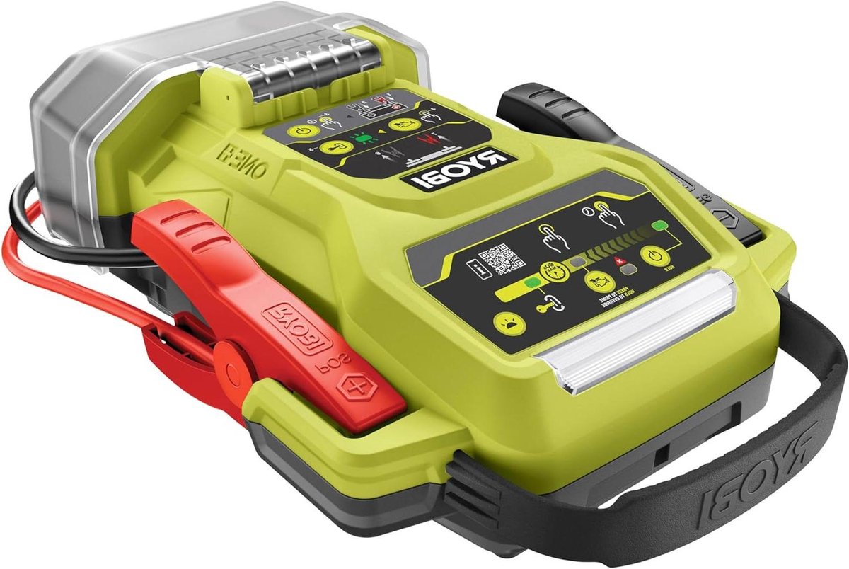 Noodstarter - Autostarter Jumpstarter - Auto Starten - Ingebouwde LED Verlichting - 1800 Ampère - Zwart