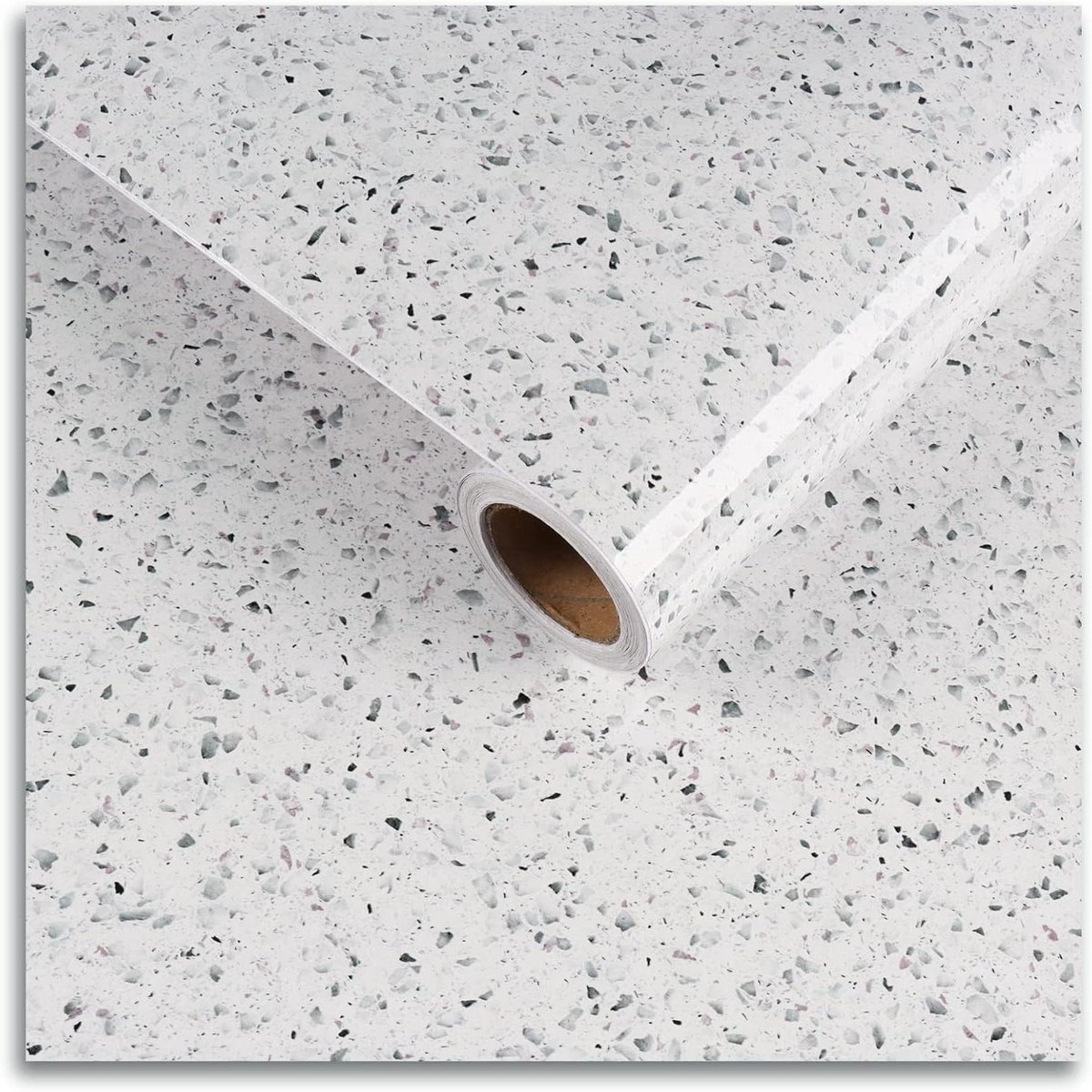 Zelfklevend Graniet Behang - Klebefolie Meubels Keuken - Keukenrenovatie - Waterdicht en Afwasbaar - 30cm x 900cm - Wit