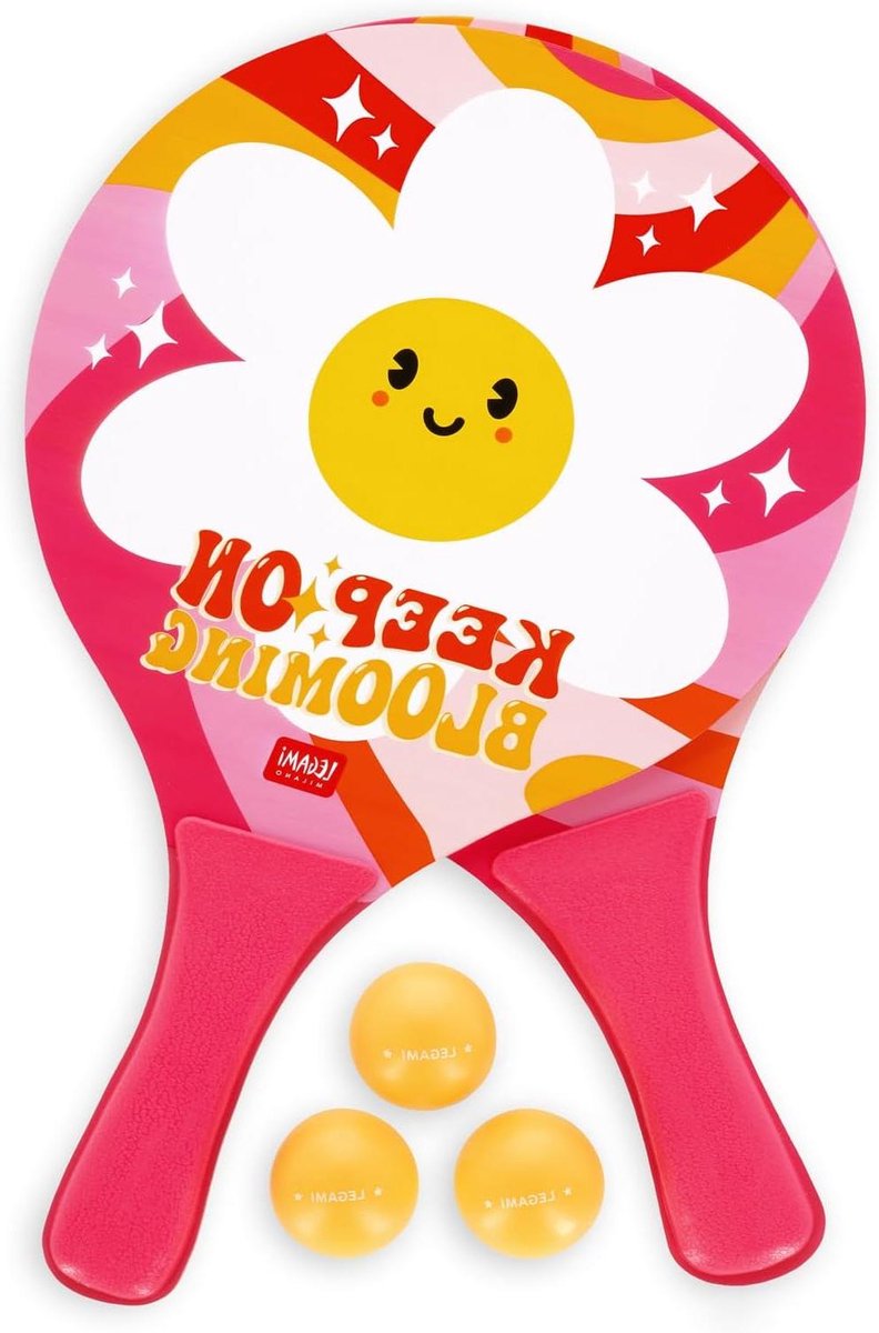 Strandrackets Set - Beachball Rackets Tennis - Spel en recreatie - Ergonomische handgreep - 38 cm lengte - Daisy