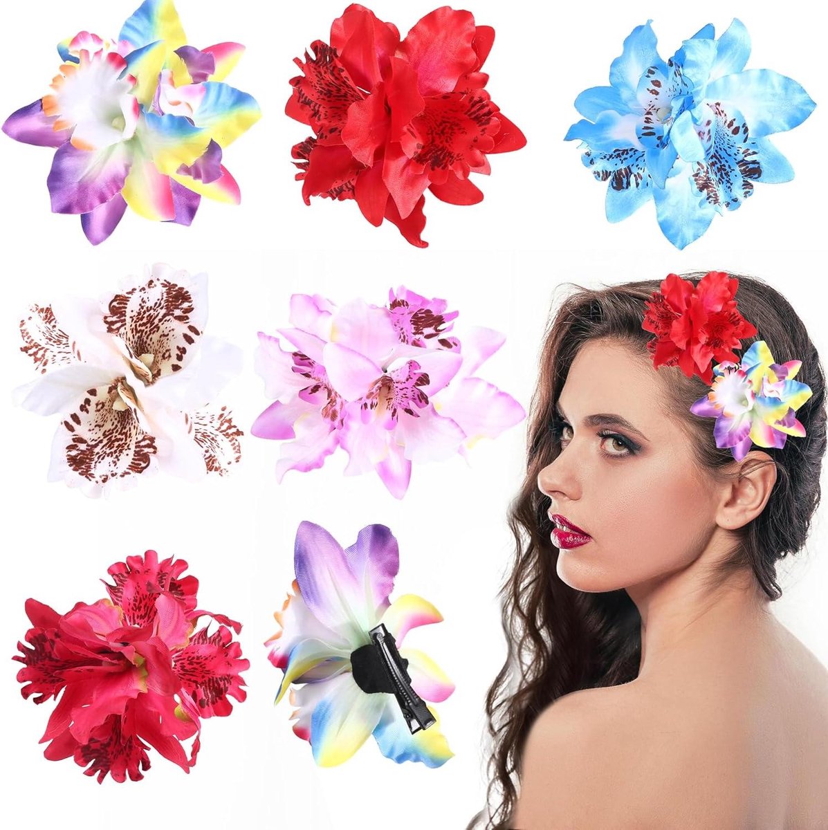 Bloemen Haarspelden - Bloem Klemmen - Haar Styling - Antislip Grip - 6 stuks - Meerkleurig