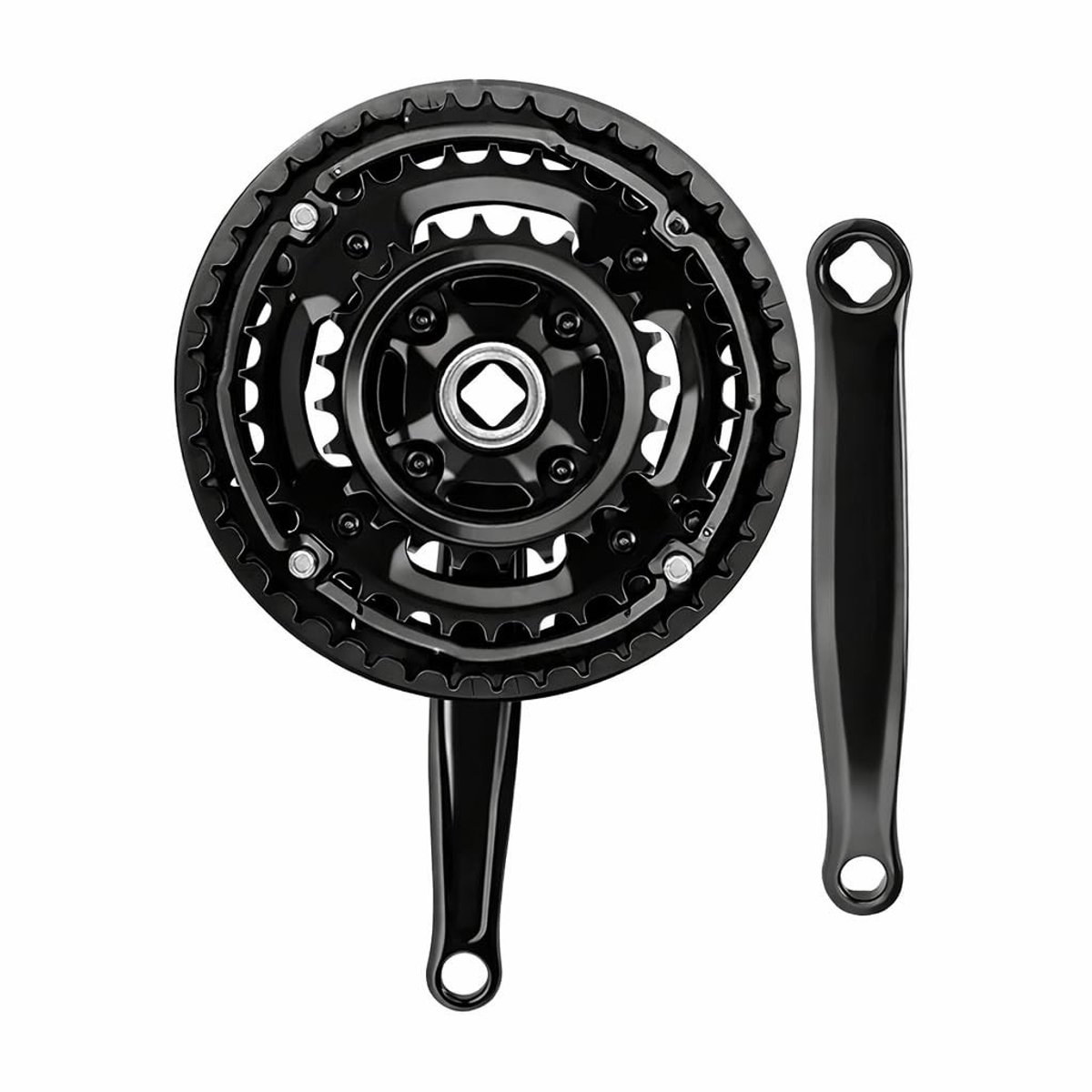 Allecto - Mountainbike Crankstel - Hoge Sterkte - 170mm - Metalen Crankarm Set - Geschikt voor 21/24/27 Speed - Duurzaam en Betrouwbaar