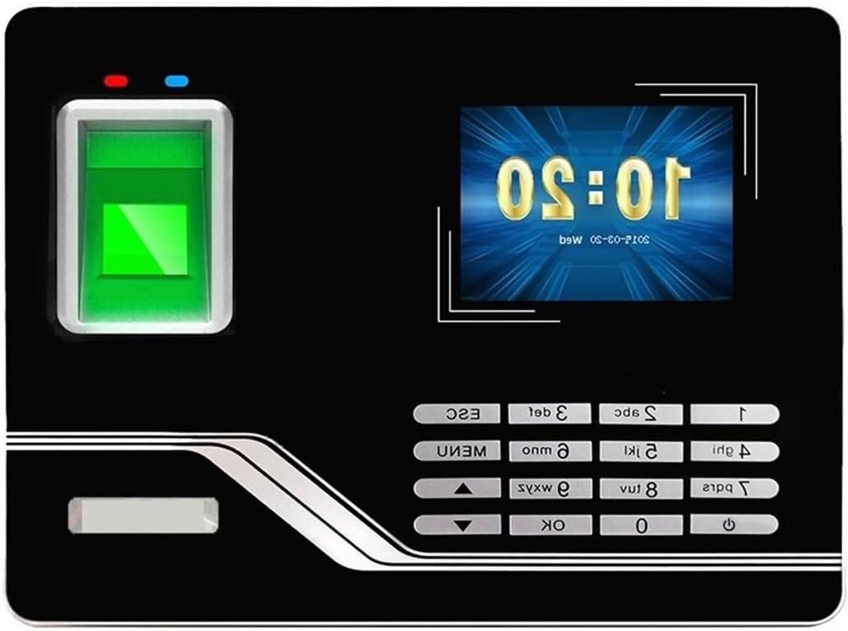 Aanwezigheidssysteem - Tijdklok Werknemer - Kantoor Registratie - Biometrische Machine - 100.000 Records - Zwart