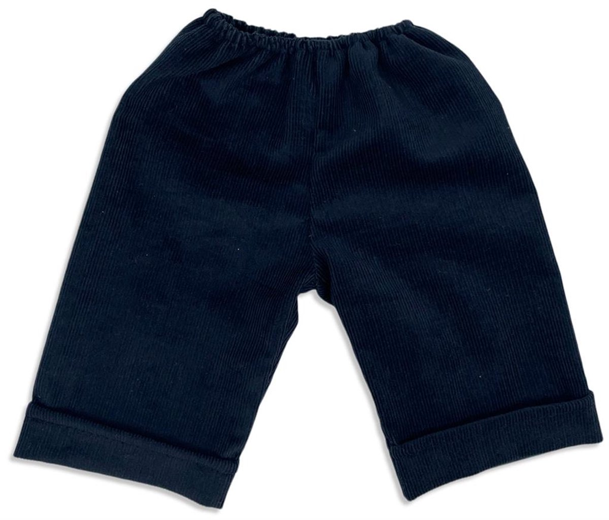 Asi poppenkleding corduroy broek navy blauw - poppenoutfit.