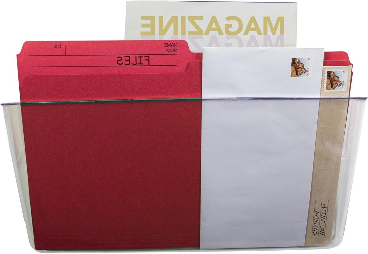 Wand Organizer - Opbergvak - Documenten Sorteren - Transparant Kunststof - 33 cm - Helder