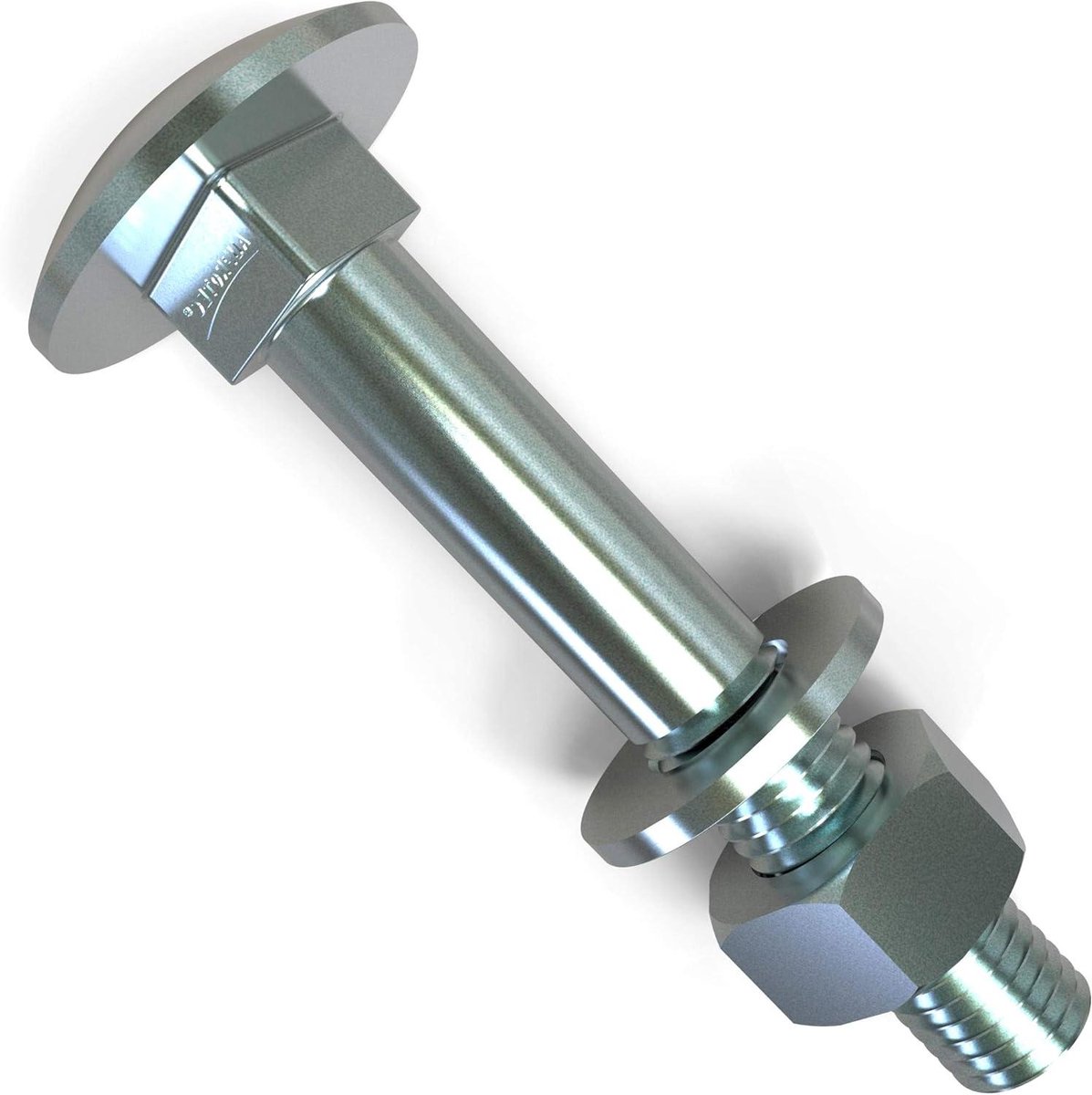 Slotschroeven M12 - Ronde kop schroeven Vierkante kraag - Verbindingen Maken - Verzinkt Staal 4.8 - 50 stuks - Zilver