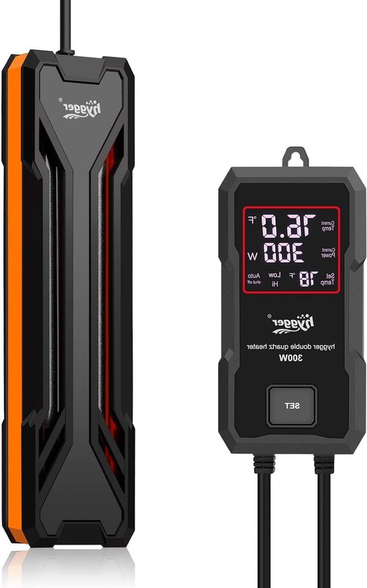 Aquarium verwarmingselement met LED digitale display en intelligente temperatuurregeling, 300W verwarmingsstaaf voor optimale watertemperatuur en viscomfort
