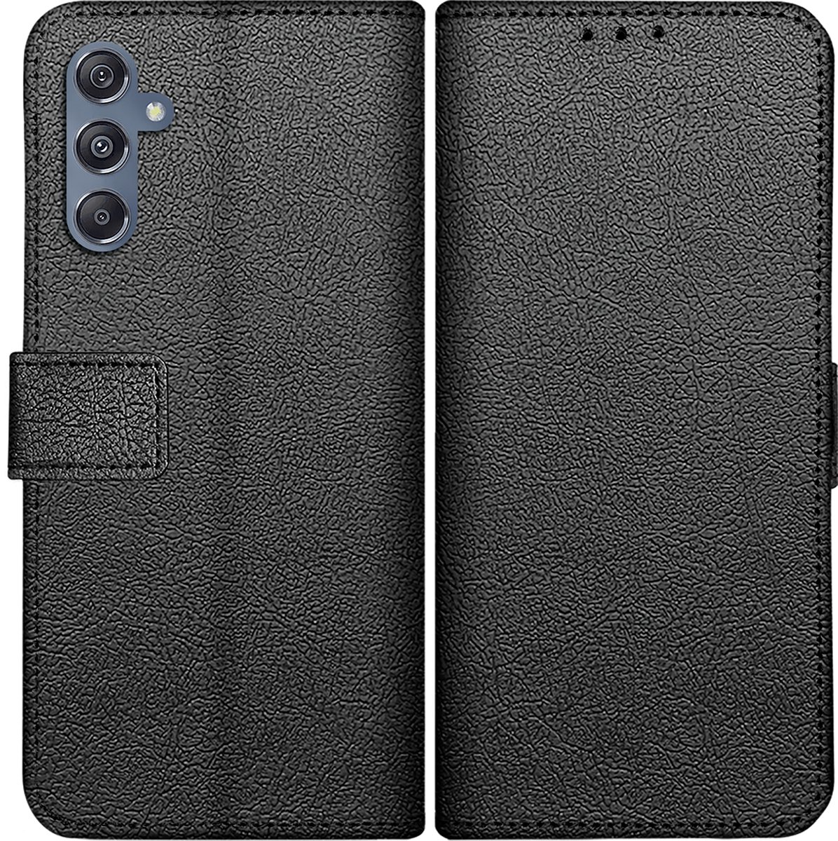 Just in Case hoesje geschikt voor Samsung Galaxy M34 Hoesje met Pasjeshouder - Bookcase Classic - Zwart