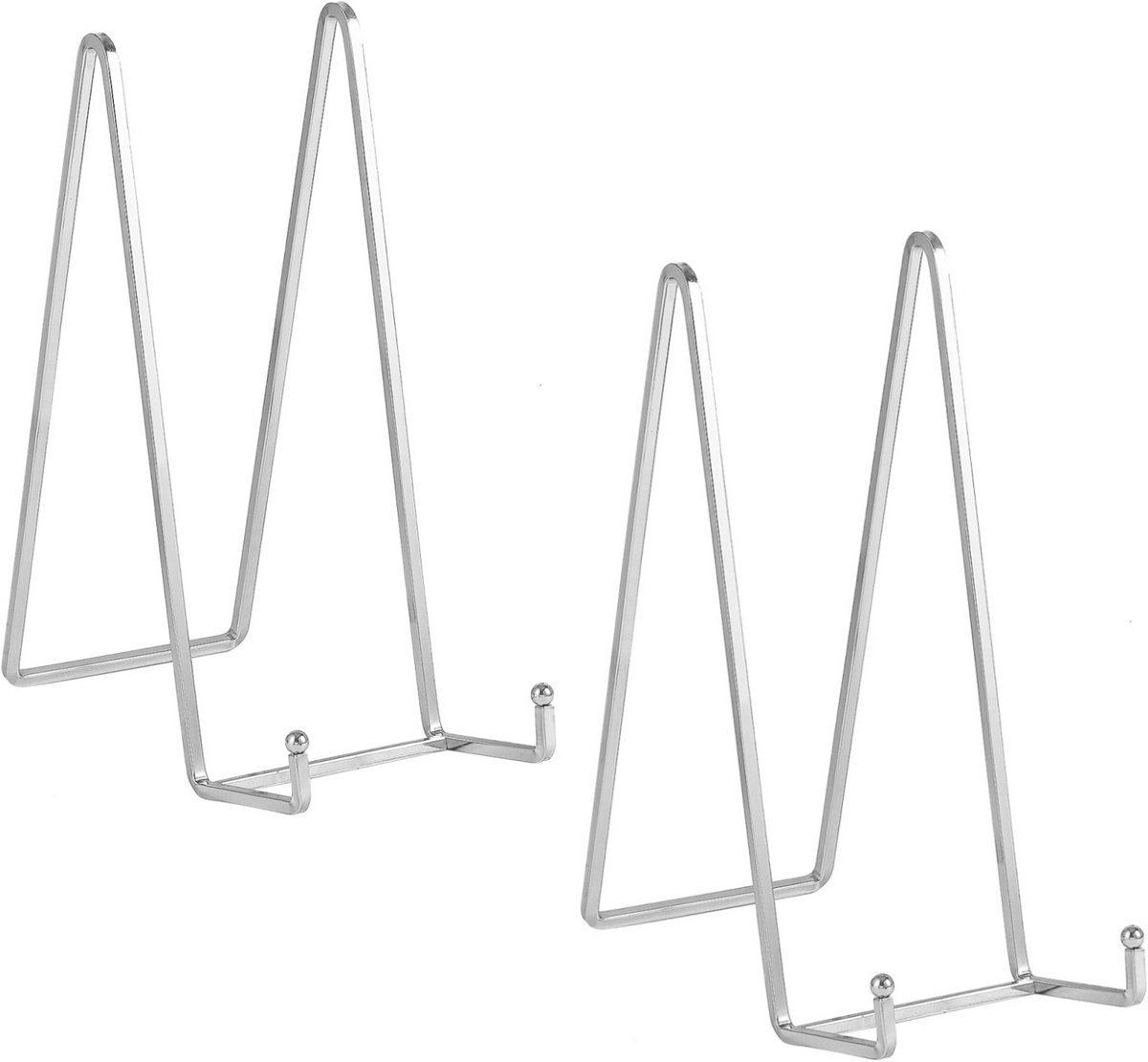2 Stuks Metalen Bordenstandaard 25,6 cm – Grote Presentatiestandaard voor Bord, Fotolijst en Kookboek – Tafel Display – zilver