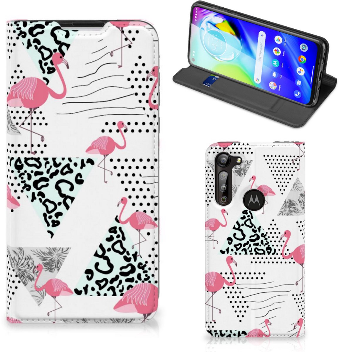 Motorola Moto G8 Power Hoesje maken Flamingo Triangle