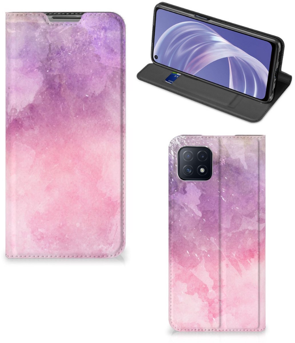 Bookcase OPPO A73 5G Pink Purple Paint