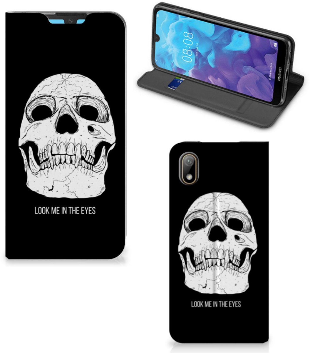 Mobiel BookCase Huawei Y5 (2019) Skull Eyes