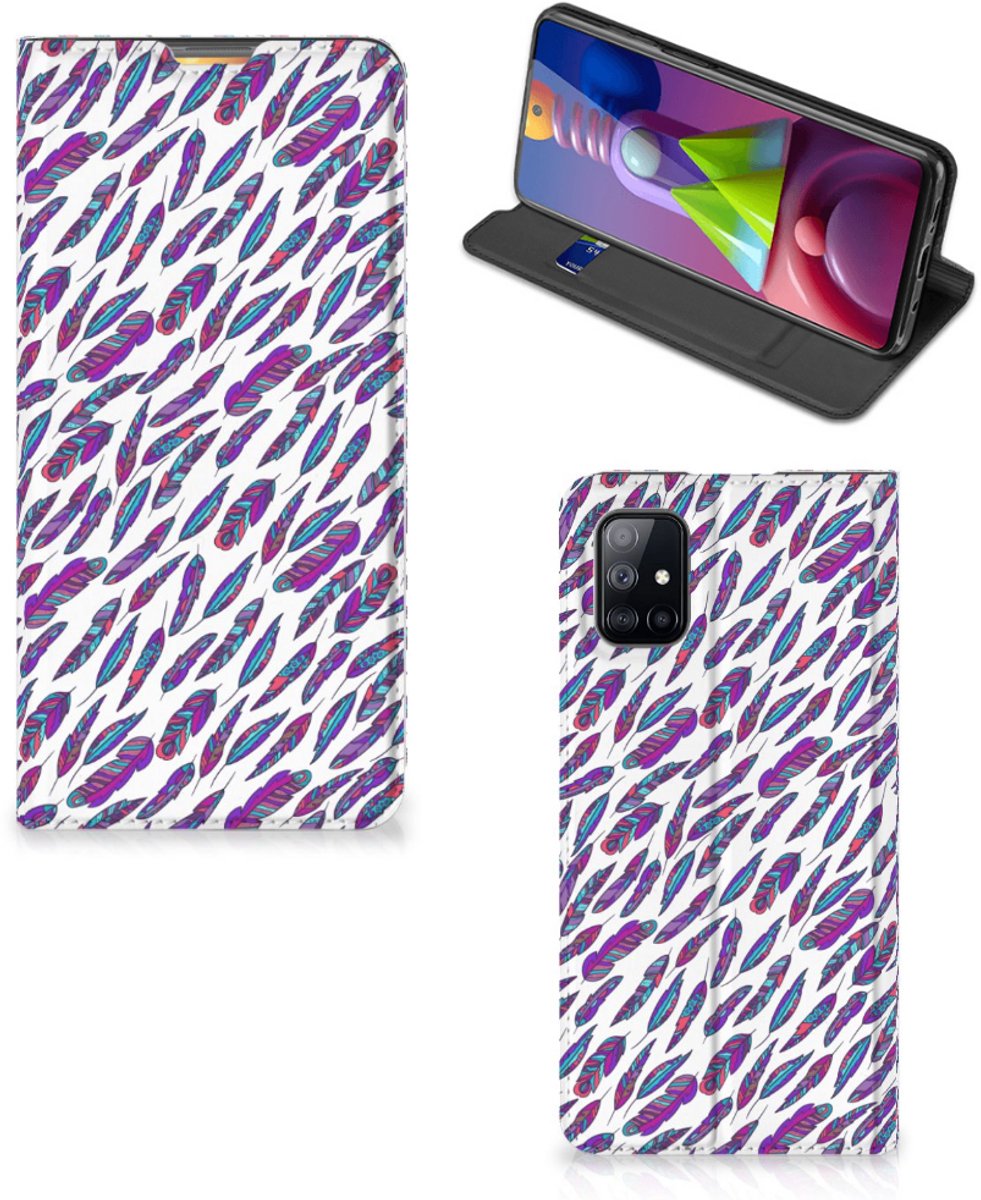 Samsung Galaxy M51 Hoesje met Magneet Feathers Color