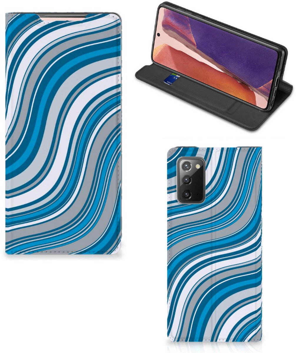 Samsung Galaxy Note20 Hoesje met Magneet Waves Blue