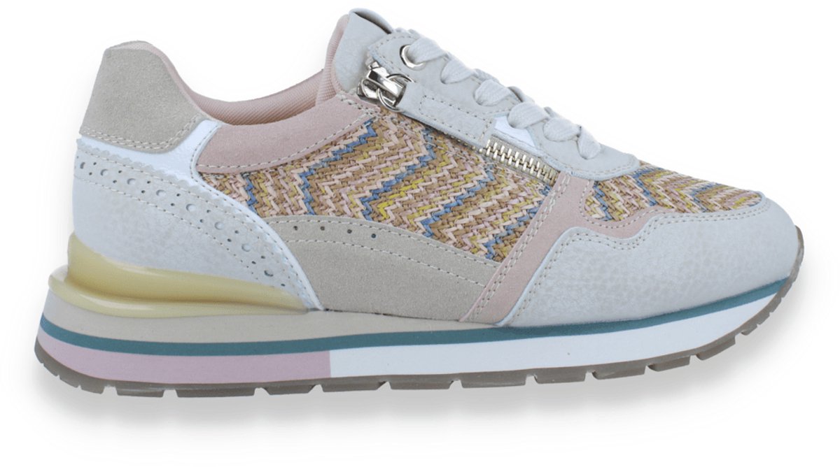 Double Heart Dames Sneaker Ecru Multi | Beige | Maat: 36