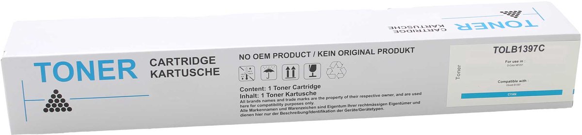 Olivetti - Tonercartridge - TOLB1397C - Cyaan - ca. 24.000 pagina's - Huismerk - geschikt voor D-Color MF 257