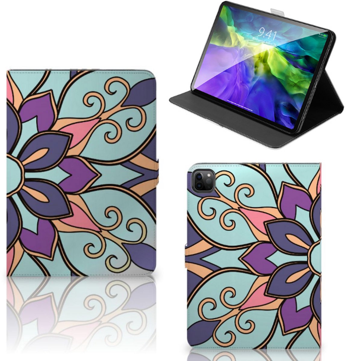 iPad Pro 11 2020/2021/2022 Tablet Cover Purple Flower