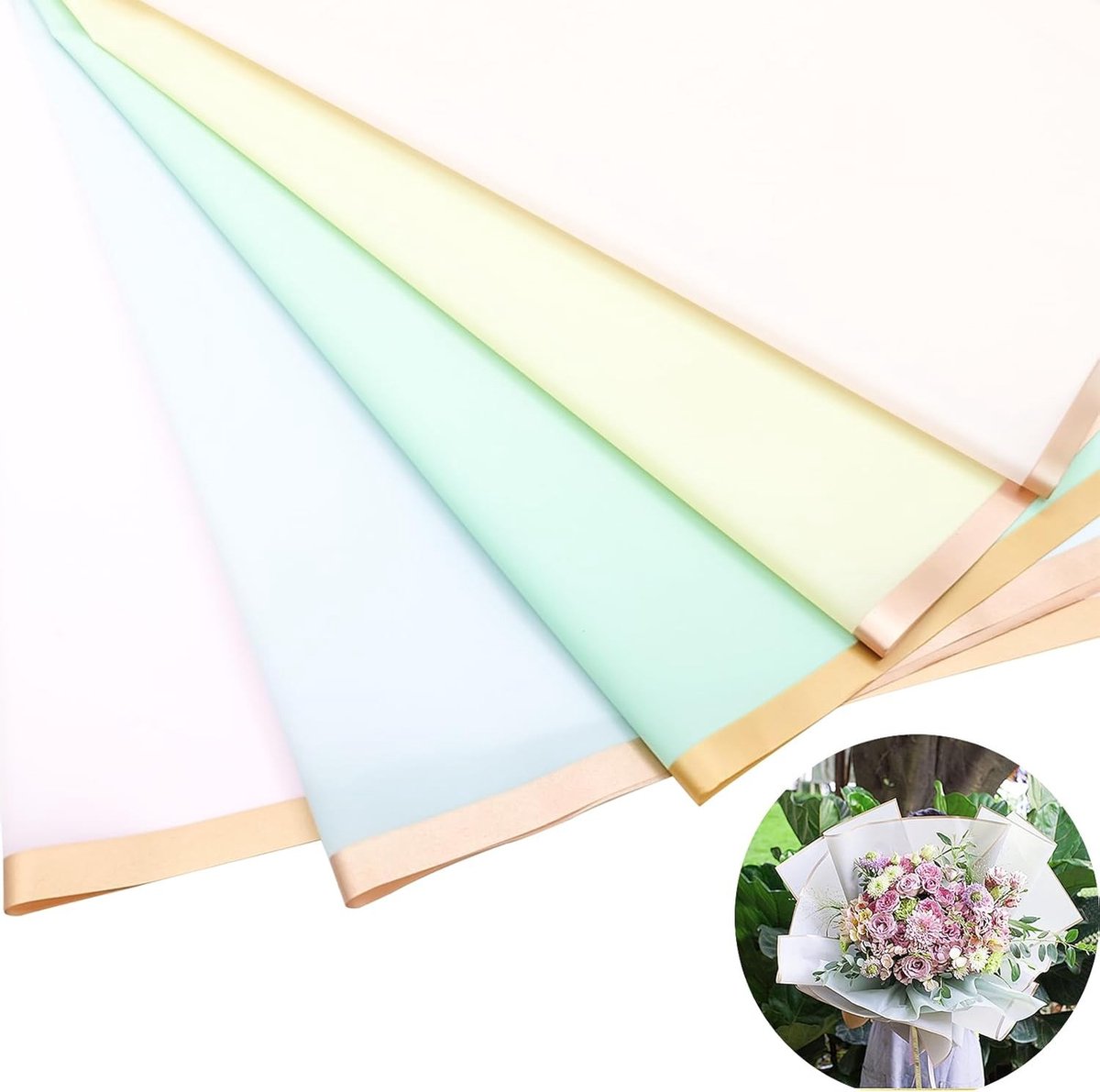 Allecto - Cadeaupapier - Verpakking - Waterdicht - Bruiloft - Feest - Bloemist - Verjaardag - Transparant - 58x58cm - 20 Stuks - Kleurrijk - DIY - ...