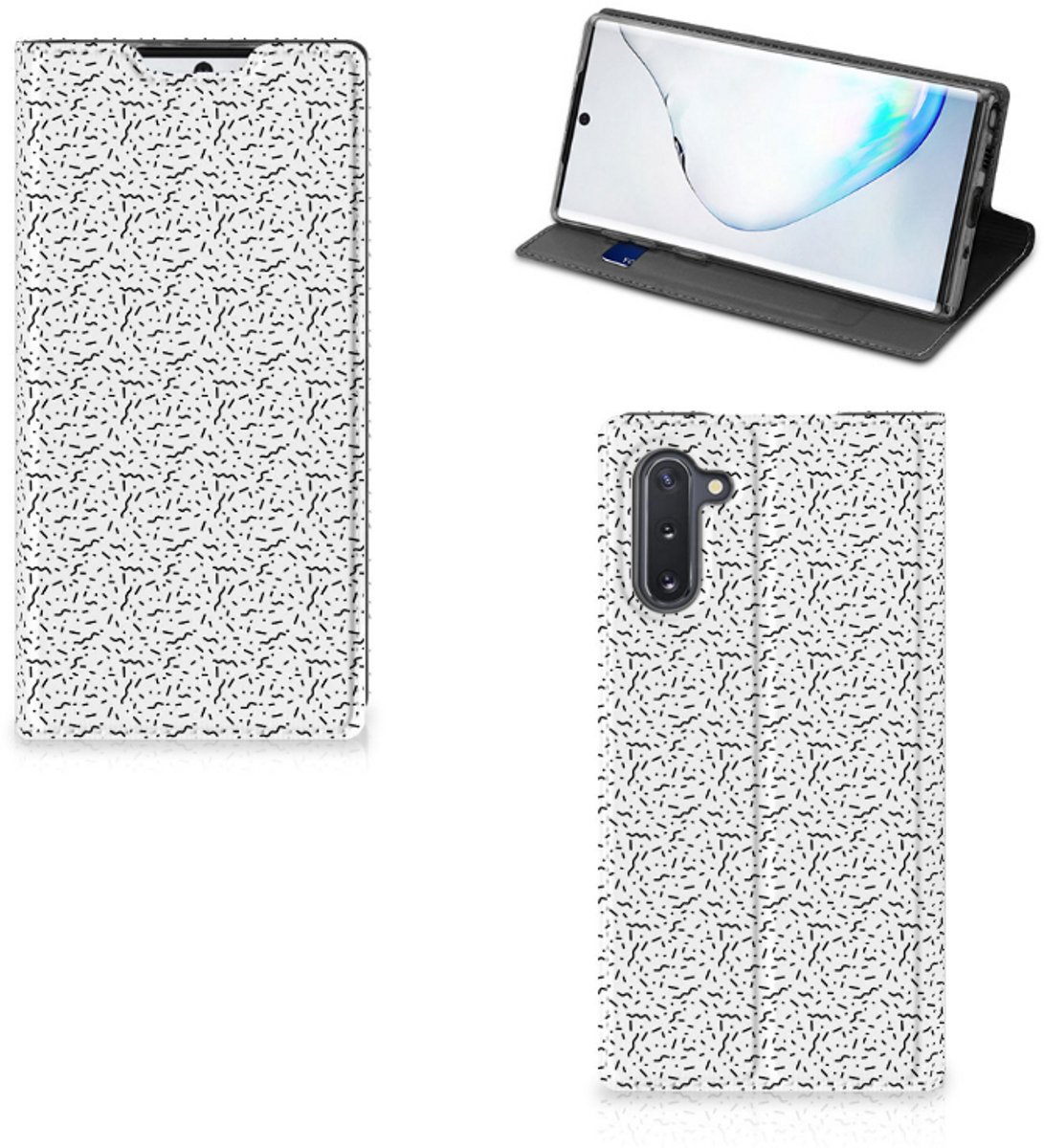 Samsung Galaxy Note 10 Hoesje met Magneet Stripes Dots