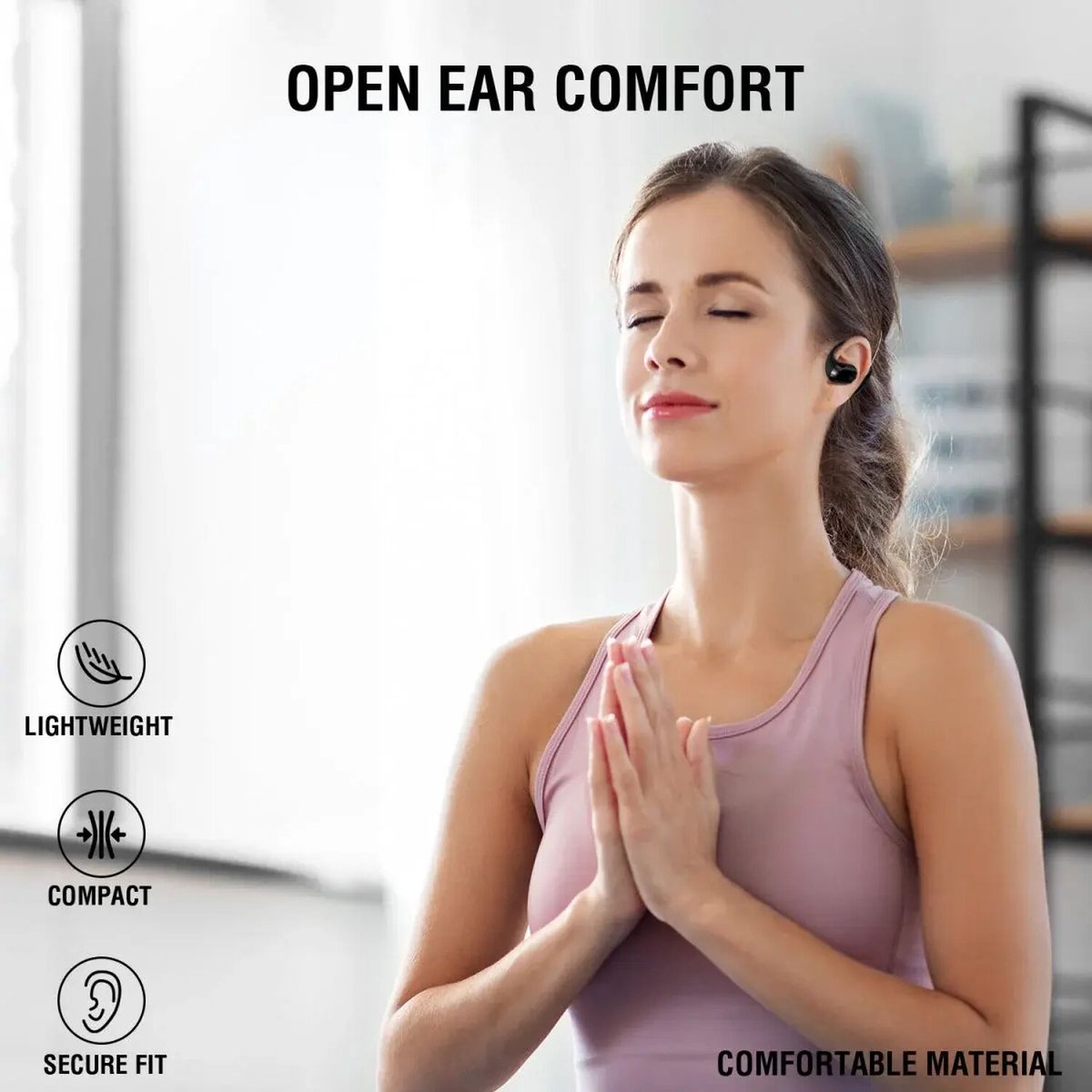4smarts OWS SkyBuds Draadloze Oordopjes 5.4 Bluetooth Oortjes met Oorhaken Zwart – foto 4