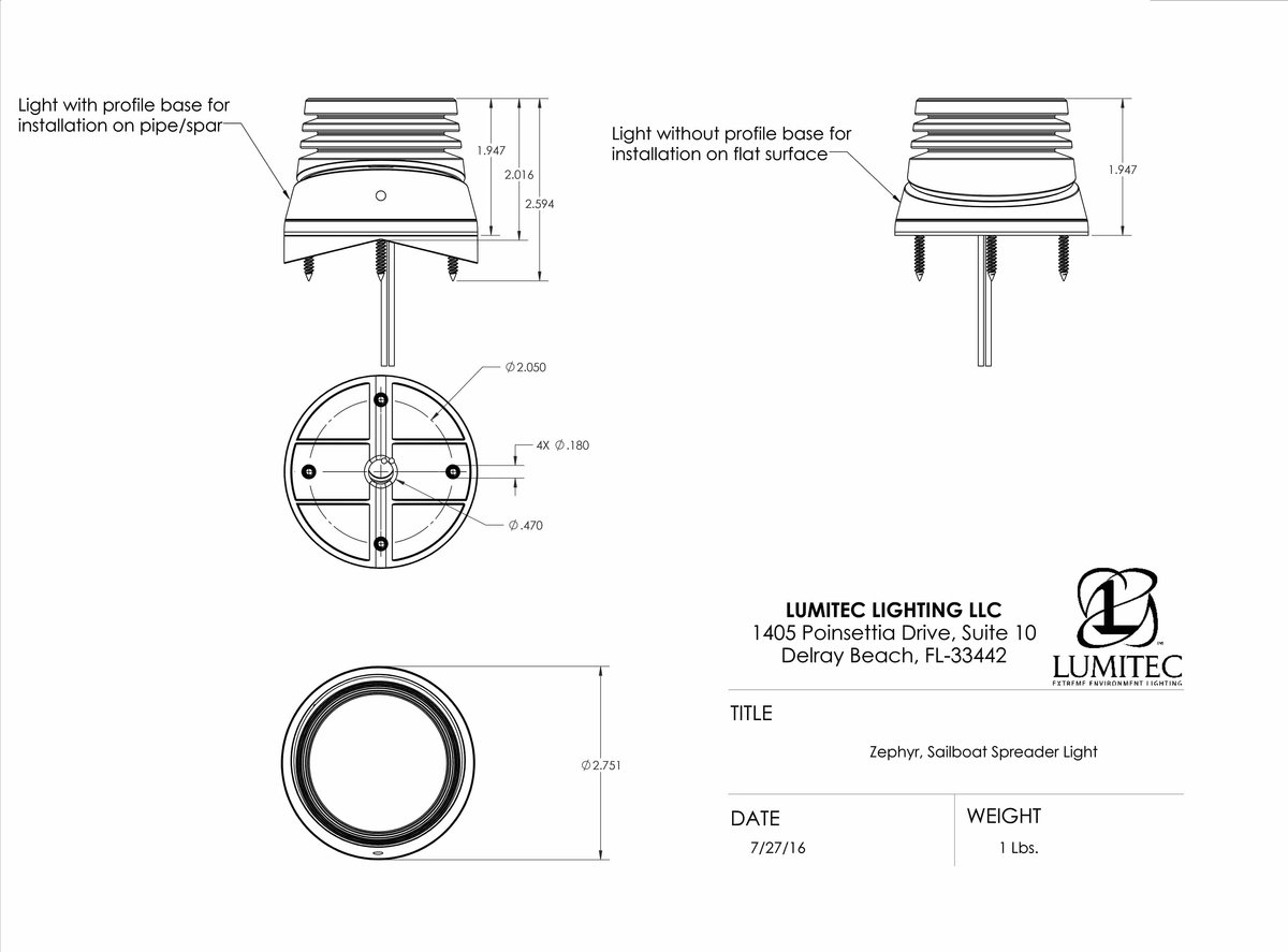Lumitec Zephyr Zalinglicht Zwart, 5k