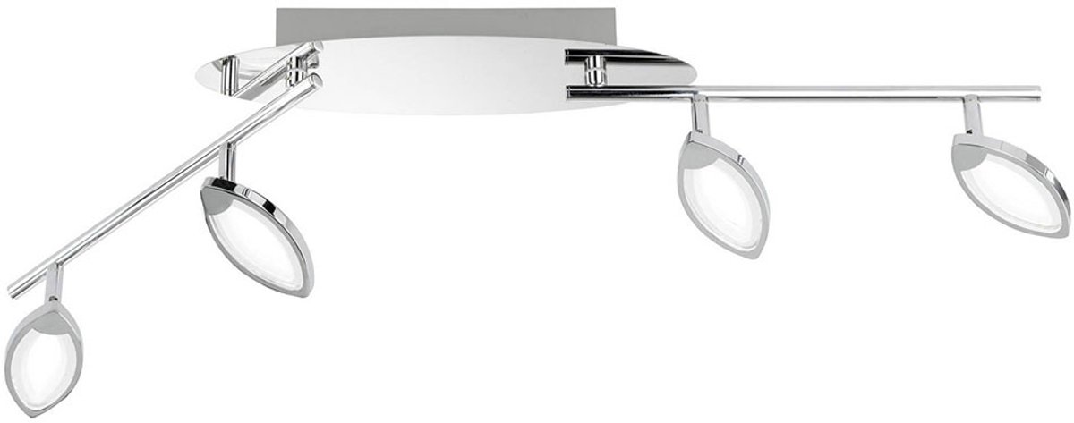 Plafondlamp LED keuken moderne LED plafondlamp 4 vlammen plafondspot woonkamer draaibaar, dimbaar, 4x 5W 330Lm warm wit, LxBxH 87,5x9x13 cm, Wofi 9482.04.01.6000