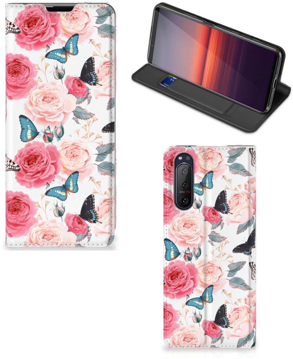 Sony Xperia 5 II Smart Cover Butterfly Roses