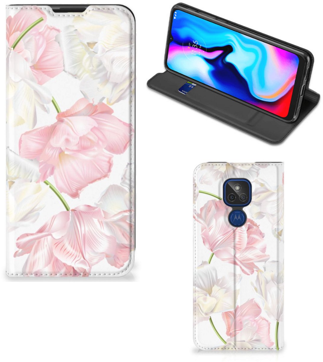 Motorola Moto G9 Play Smart Cover Lovely Flowers