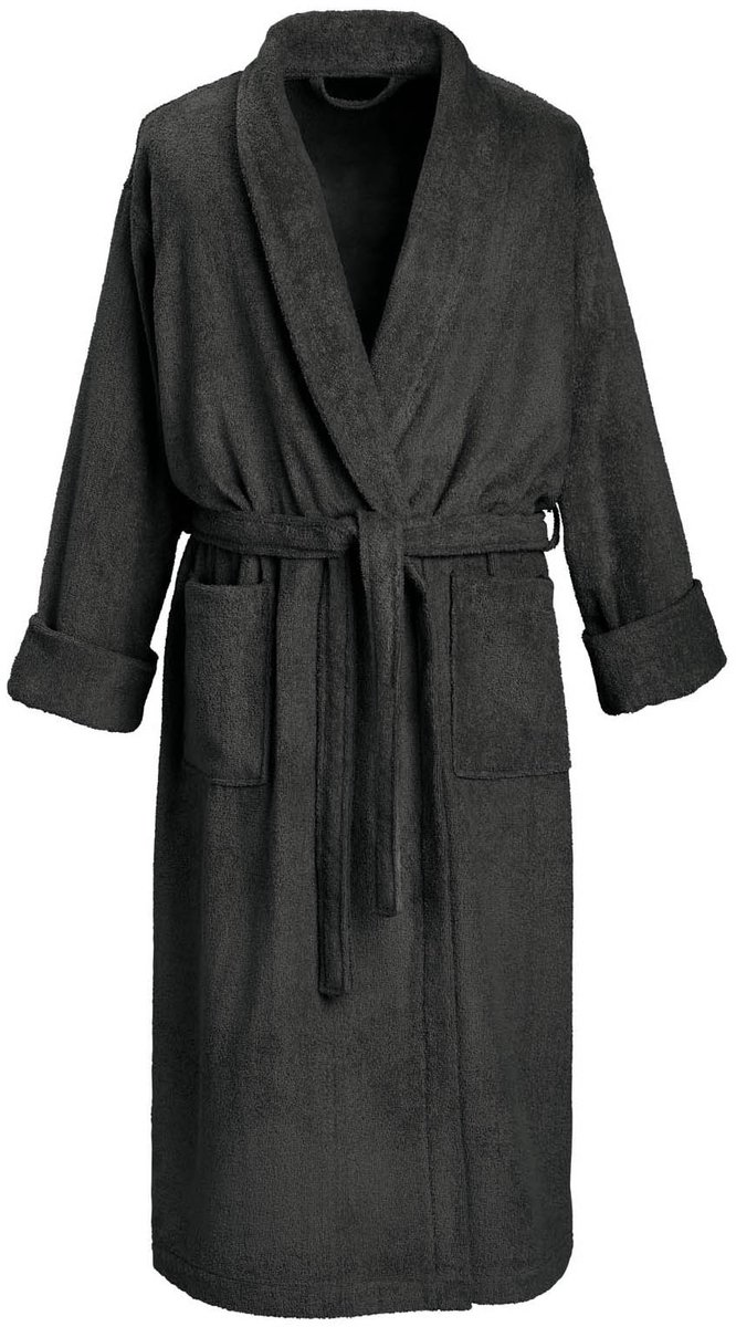 De Witte Lietaer Badjas Etrusk Ebony - S - Unisex - Katoen Zwart