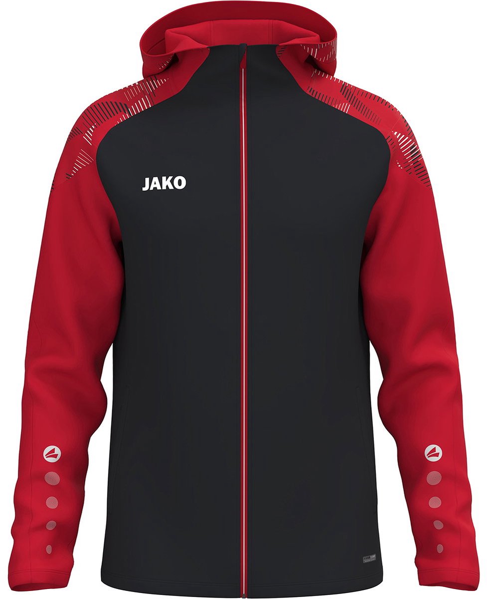Jako Sonic Jas Met Kap Kinderen - Zwart / Rood | Maat: 128