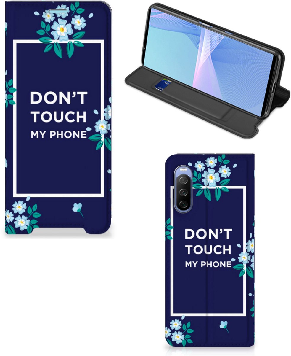 Sony Xperia 10 III Design Case Flowers Blue DTMP