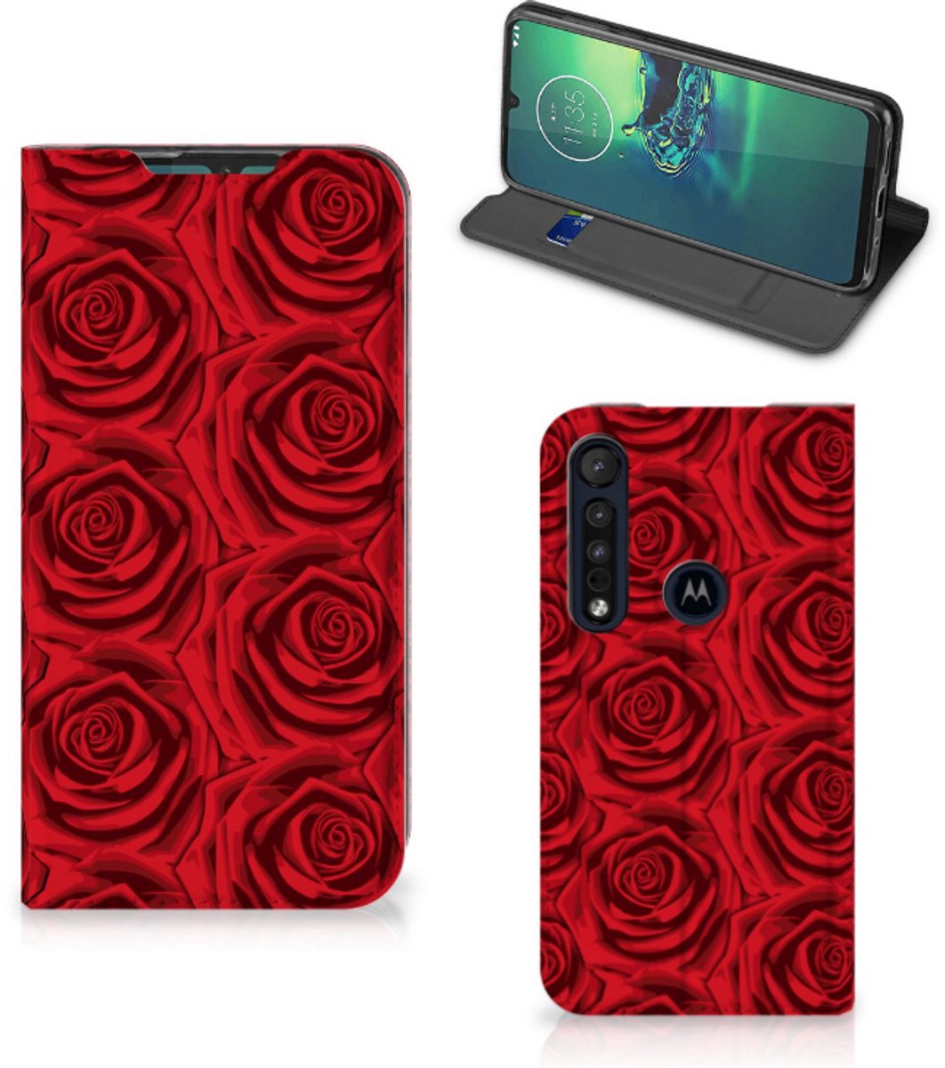 Motorola G8 Plus Smart Cover Red Roses
