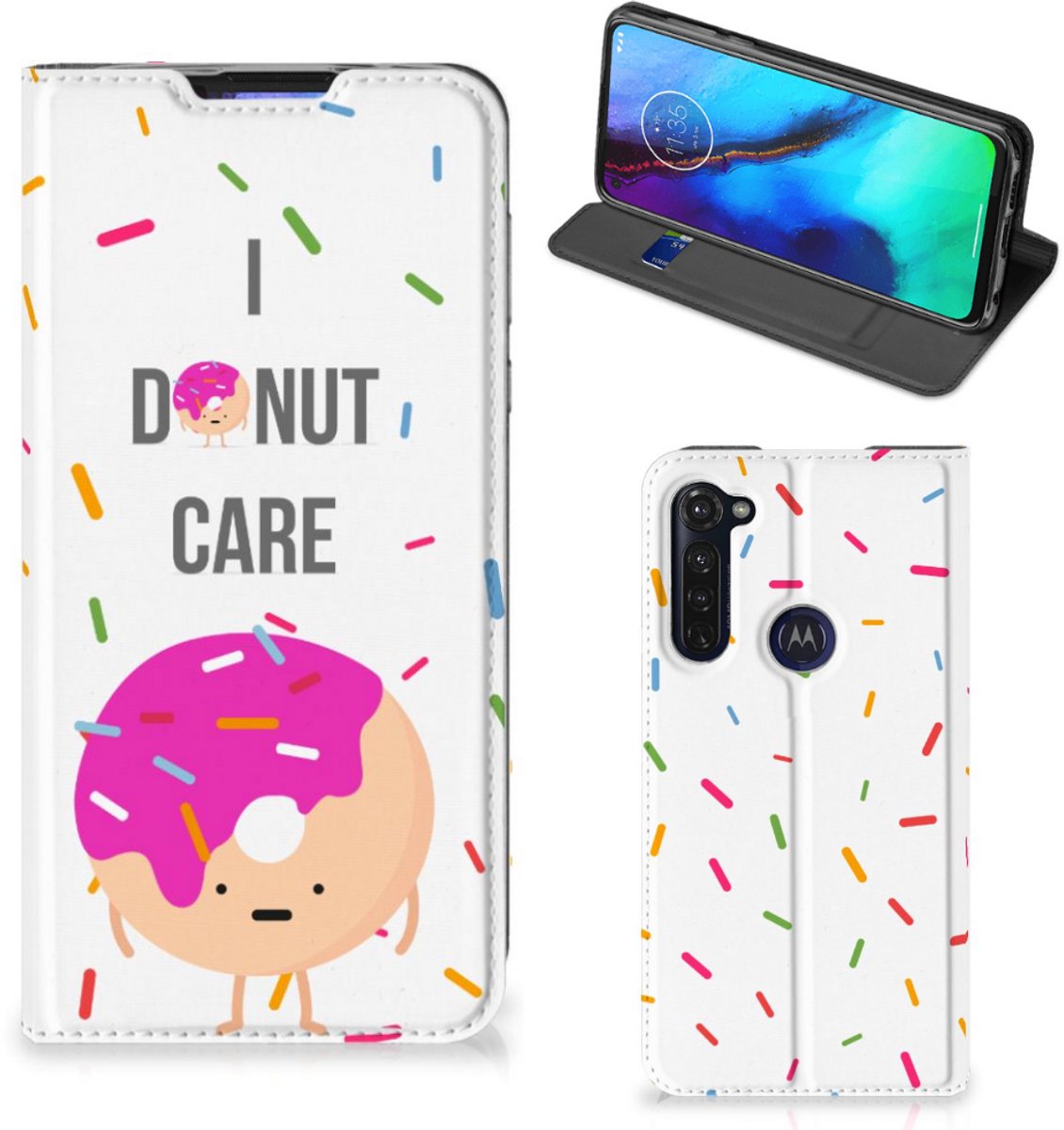 Motorola Moto G Pro Flip Style Cover Donut Roze
