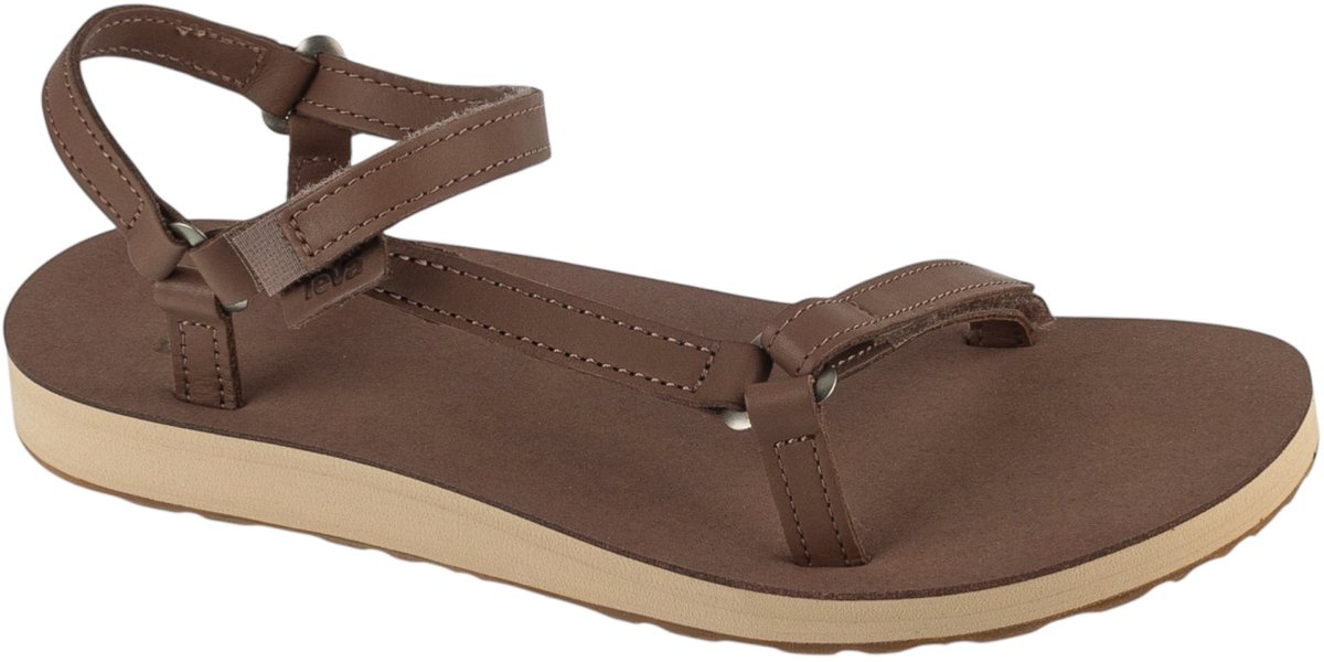 Teva W Original Universal Slim Lea Sandalen Dames Bruin