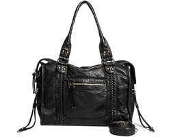 Top 10 Dames Shoppers 2026: Vintage PU tote bag zwart