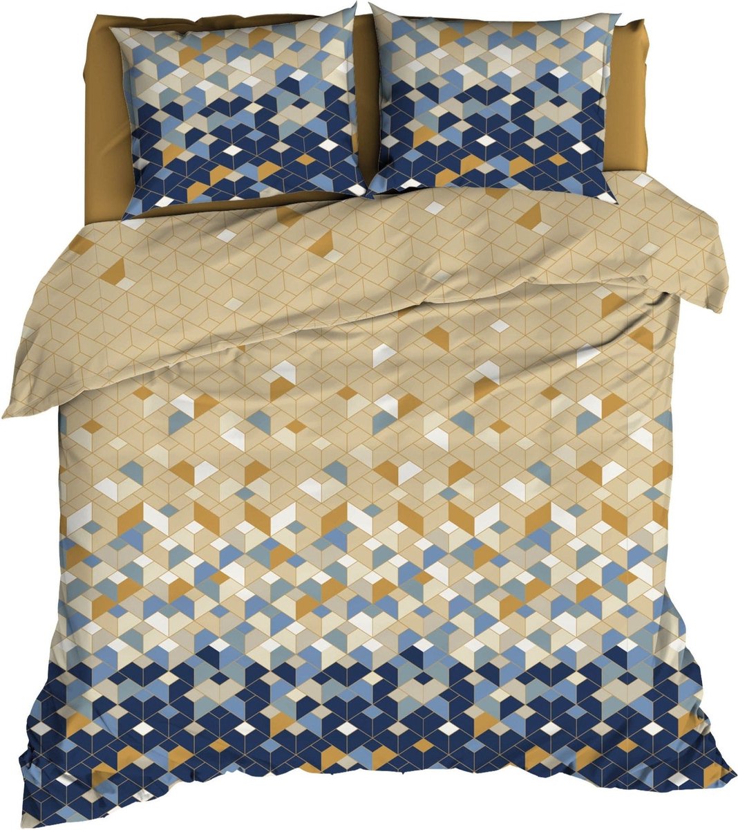 Satin d'Or Scoop Dekbedovertrek - Lits-jumeaux - 240x200/220 cm - Blauw
