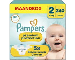 Pampers Premium Protection Maat 2 - 240 Luiers - 4kg-8kg - Maandbox