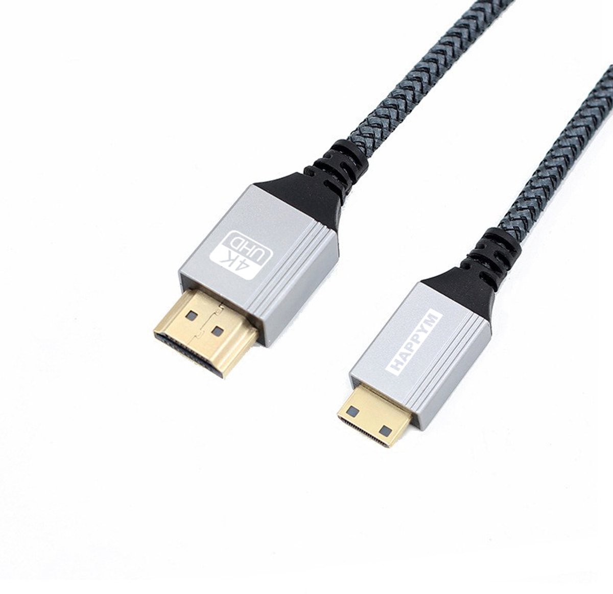 Happym Mini HDMI naar HDMI kabel - 4K 60Hz - 2 m - Zwart