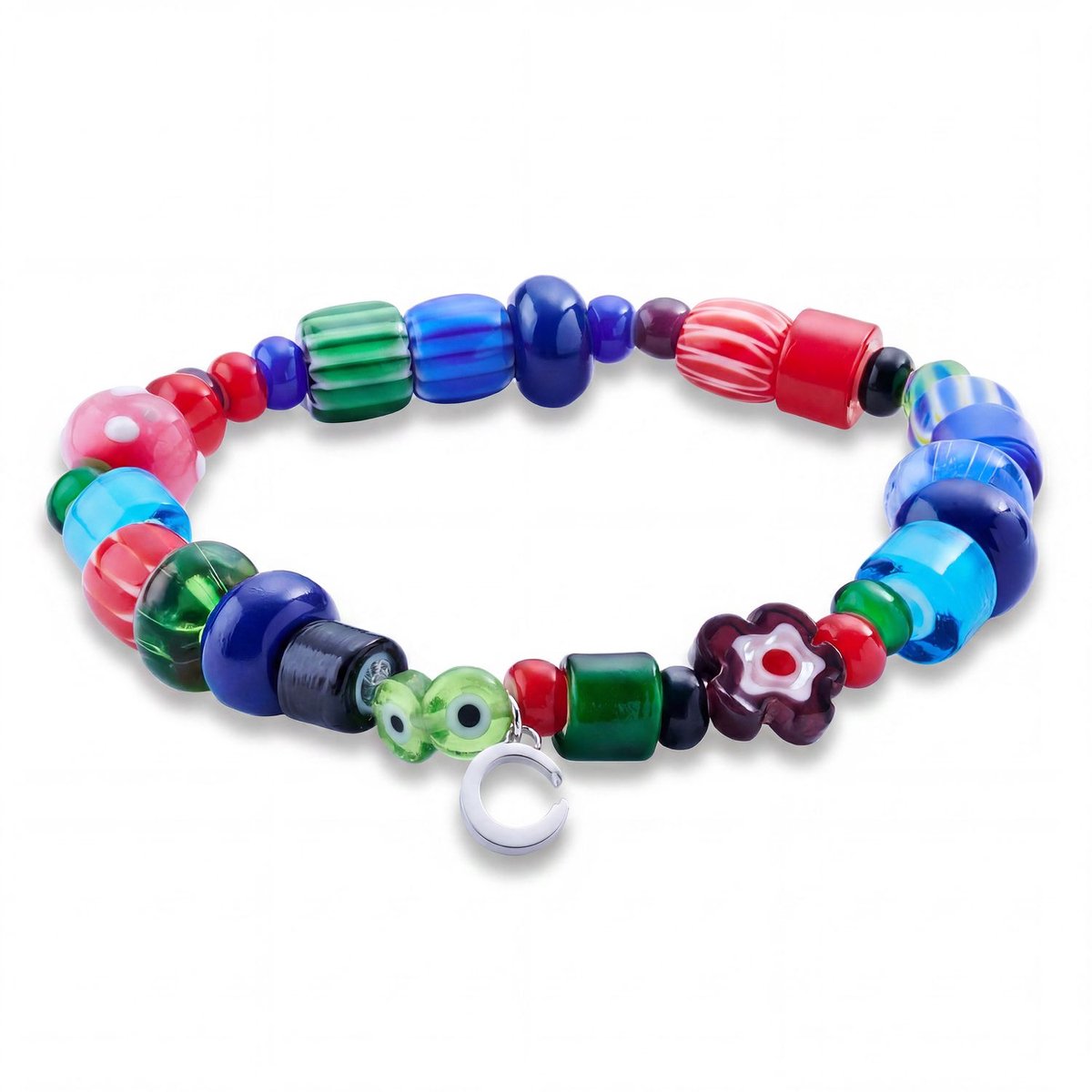 Pearlmania | Festival Frenzy armband met veelkleurige glazen kralen
