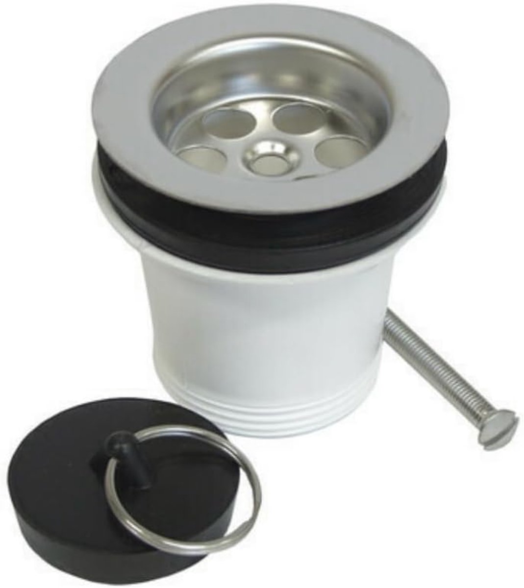 Afvoerventiel Gootsteen - Stopventiel Keuken - Water Beheren - Gemaakt van recyclaat - 1 1/2 Inch - Zilverkleurig